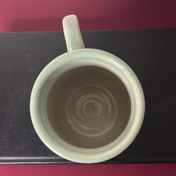 The Voice of Clay Ceramic Green Purple Stars Coffee Tea Hot Cocoa Mug Signed - Picture 4 of 6